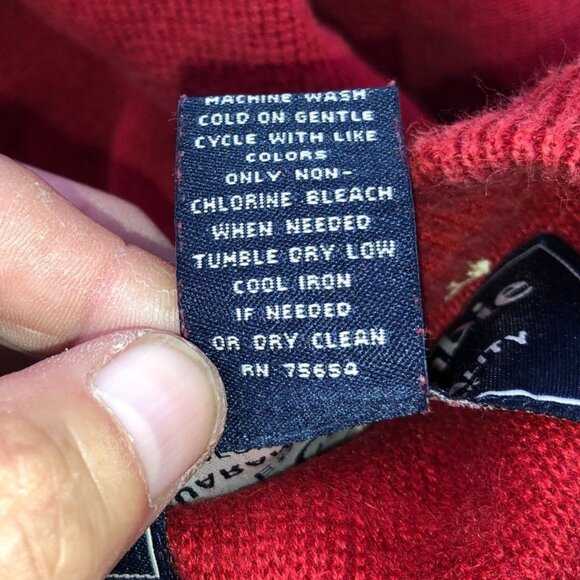 Abercrombie Mens Sweater Small Crew Neck Pullover Red Knit Striped Retro Casual - Picture 4 of 7